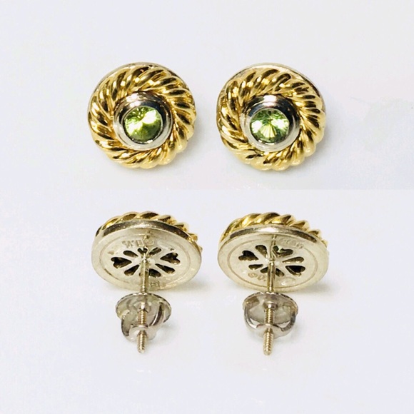 David Yurman Solid 18k Gold Classic Cable Earrings - Picture 3 of 7